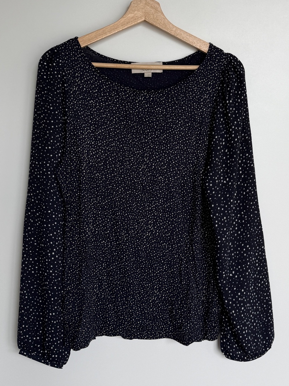 LOFT Navy Polka Dot Blouse
